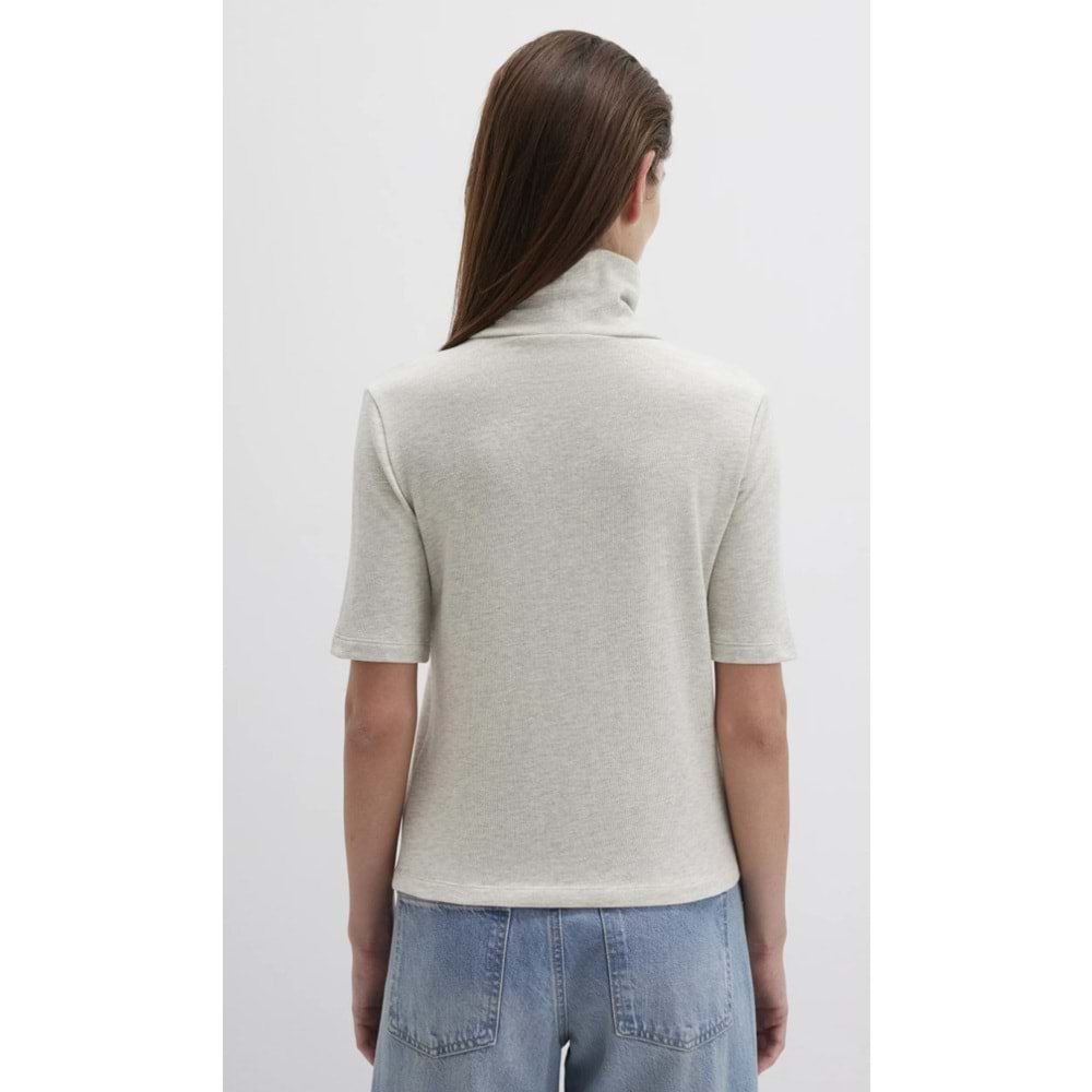 Mavi M1613613-82127 Kısa Kollu Kazak Balıkçı Yaka T-Shirt Kadın Tişört