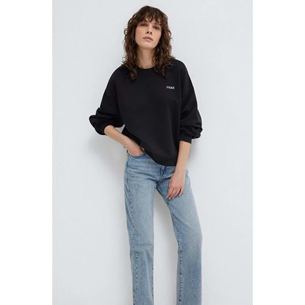 Mavi M1S10490-900 Mavi Logo Baskılı Kadın Sweatshirt