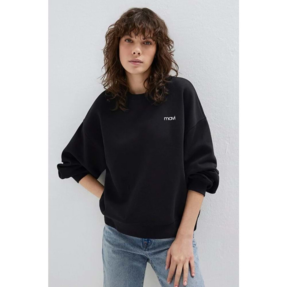Mavi M1S10490-900 Mavi Logo Baskılı Kadın Sweatshirt