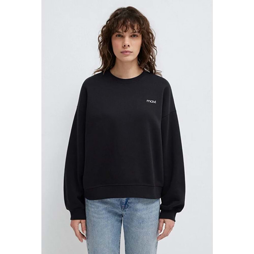 Mavi M1S10490-900 Mavi Logo Baskılı Kadın Sweatshirt