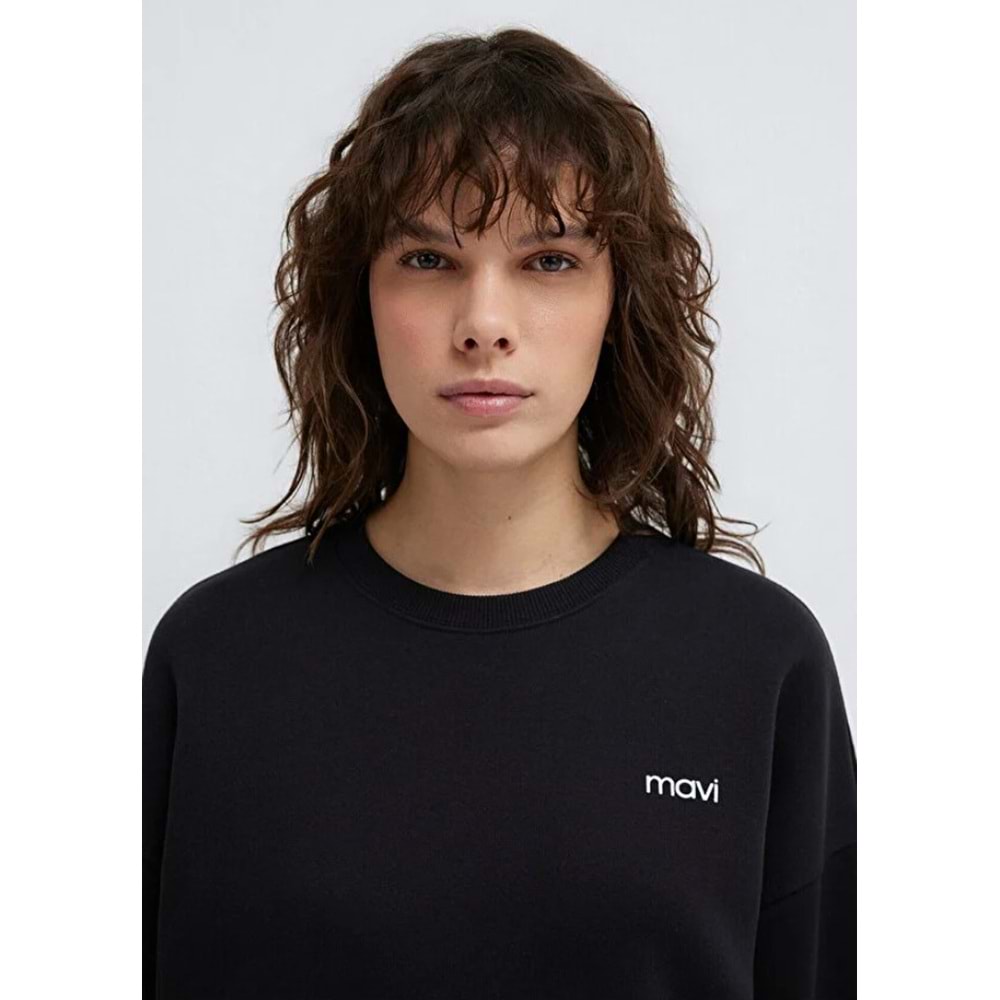 Mavi M1S10490-900 Mavi Logo Baskılı Kadın Sweatshirt