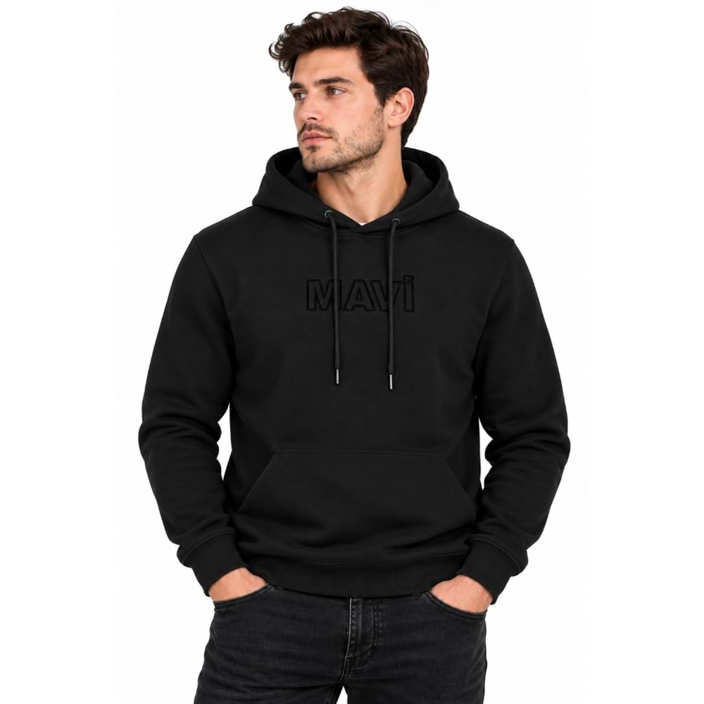 Mavi M0S10549-900 Mavi Logo Baskılı Erkek Kapüşonlu Sweatshirt