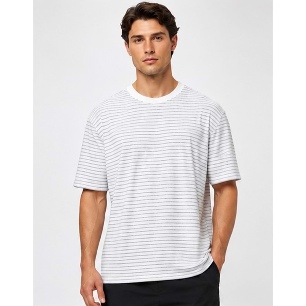 Mavi M0613317-86623 Mavi Çizgili Sky Captain Tişört Erkek T-Shirt