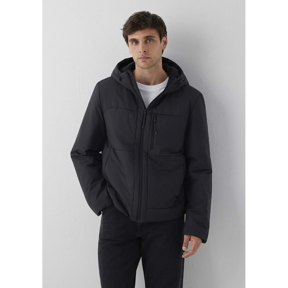 Mavi M0110840-71379 Mavi Kapüşonlu Şişme Mont Erkek Mont