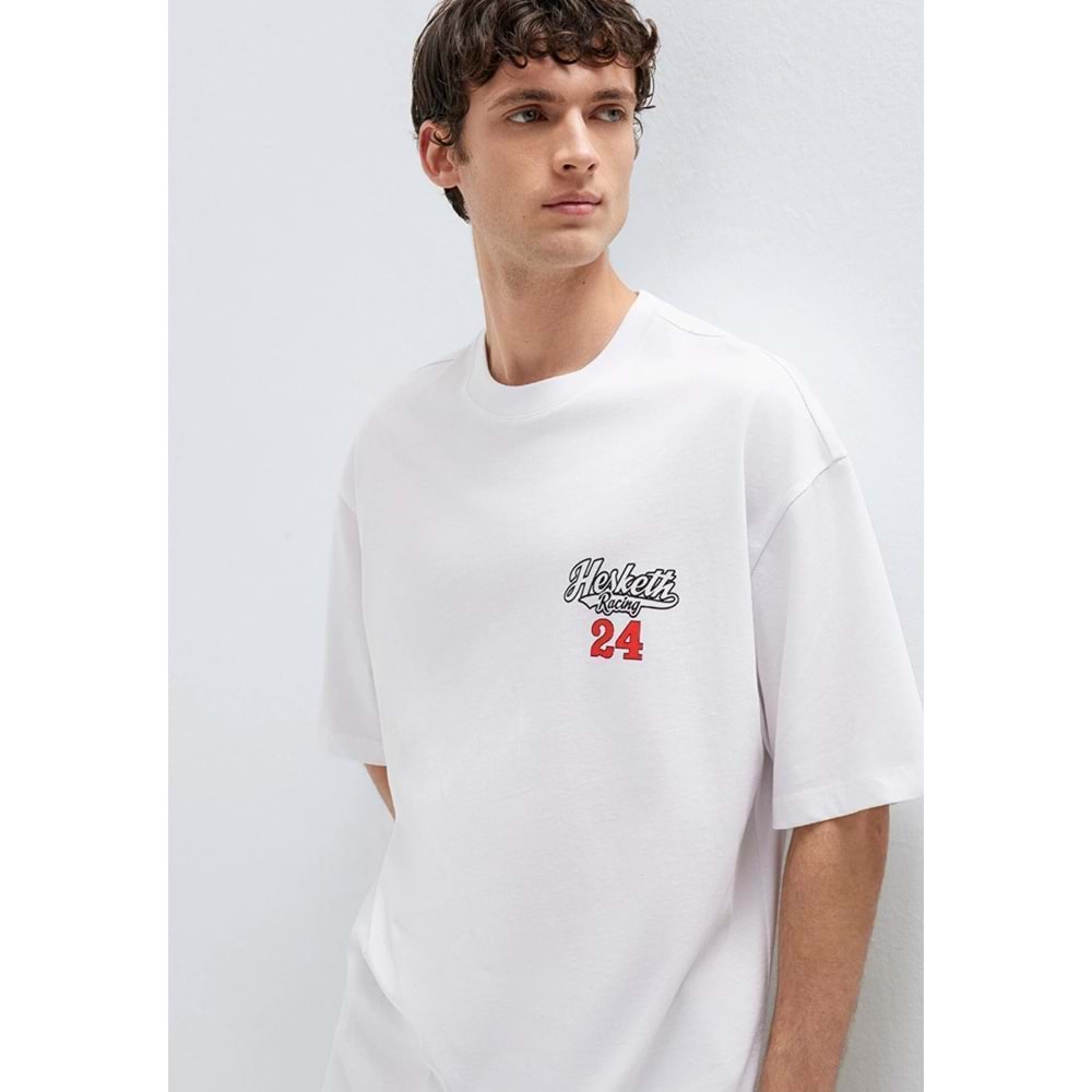 Mavi M0613352-620 Mavi Hasketti 24 Racing Baskılı Tişört Erkek T-Shirt