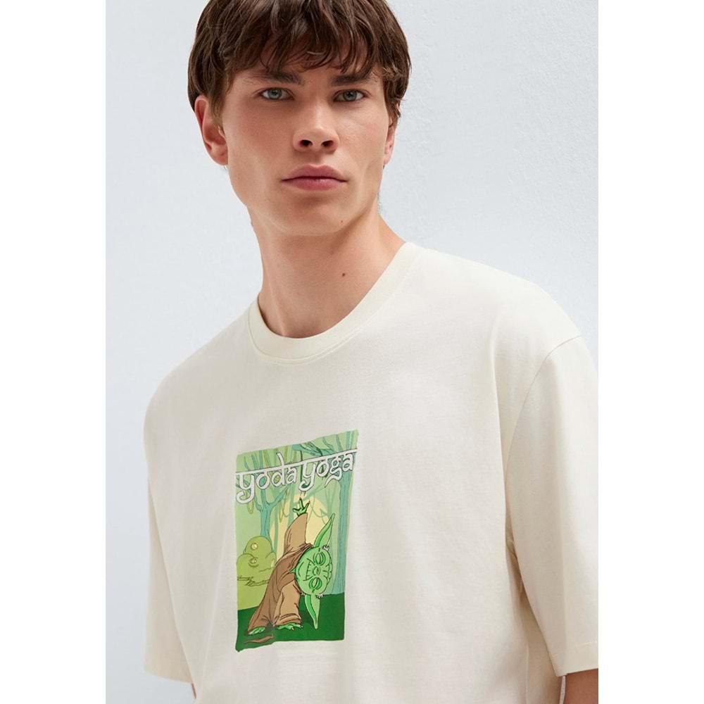 Mavi M0613351-70056 Mavi Yoda Yoga Baskılı Tişört Erkek T-Shirt
