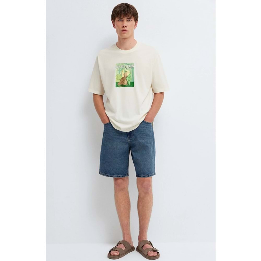 Mavi M0613351-70056 Mavi Yoda Yoga Baskılı Tişört Erkek T-Shirt