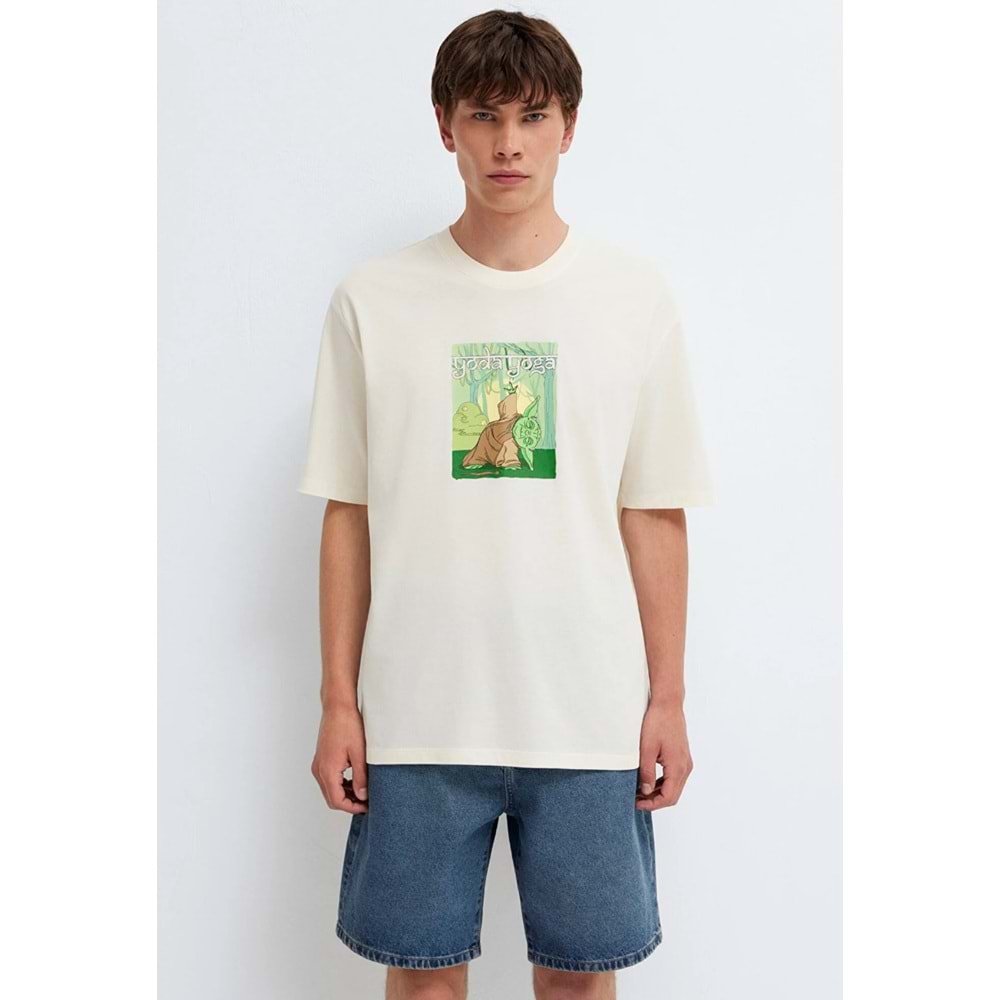 Mavi M0613351-70056 Mavi Yoda Yoga Baskılı Tişört Erkek T-Shirt