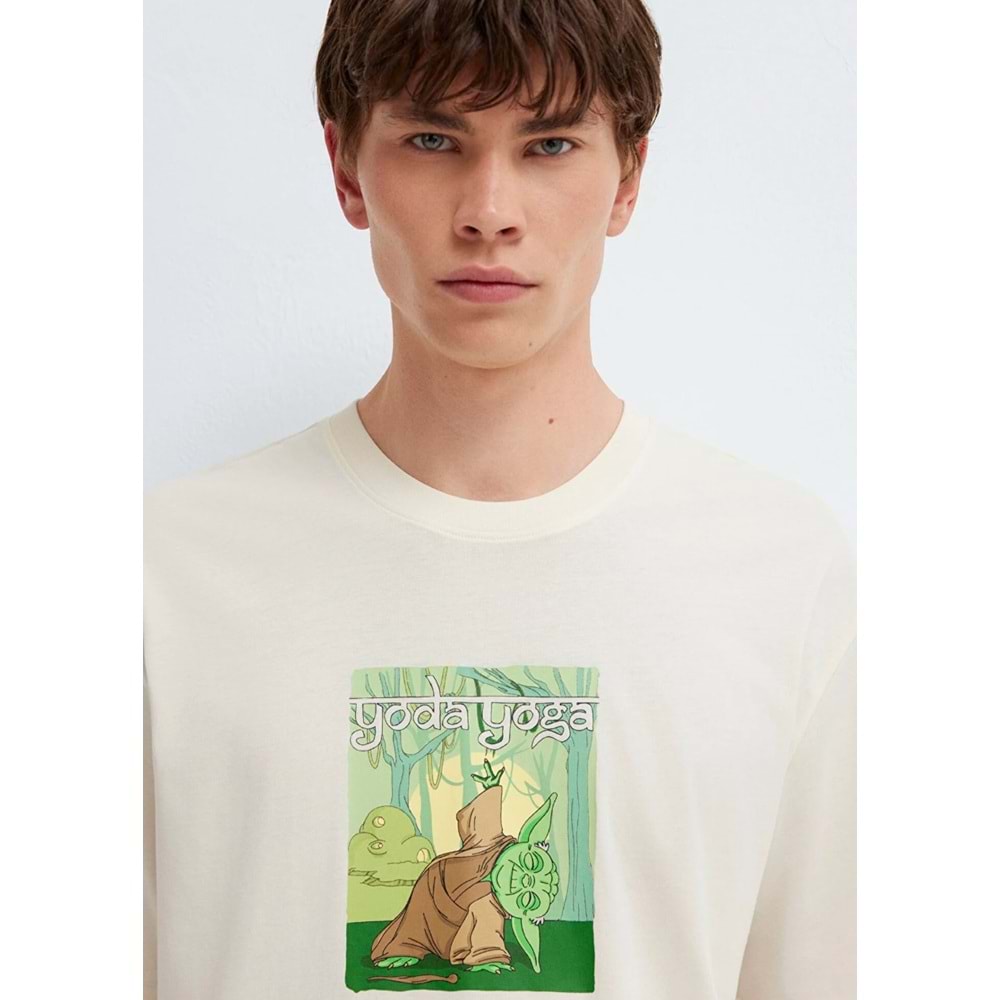 Mavi M0613351-70056 Mavi Yoda Yoga Baskılı Tişört Erkek T-Shirt