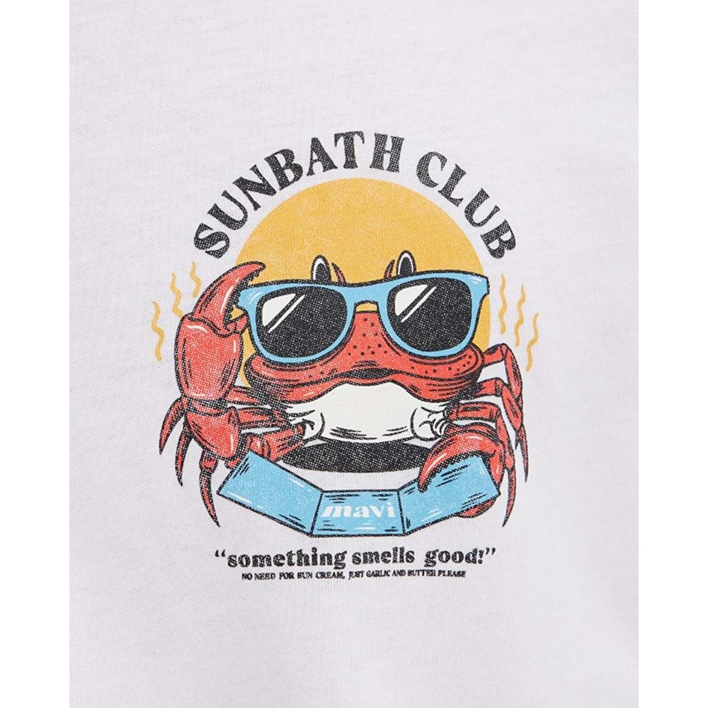 Mavi M0613386-620 Mavi Yengeç Baskılı Tişört Erkek T-Shirt