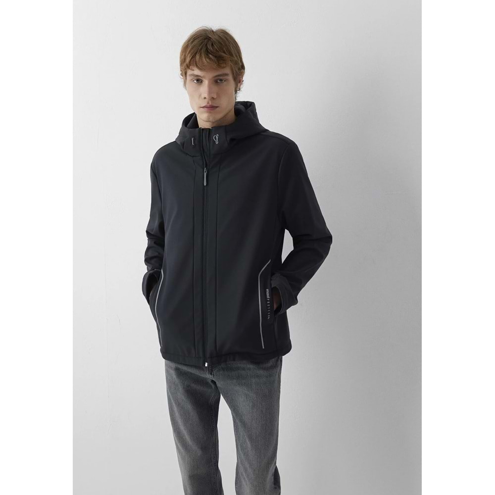 Mavi M0110852-71379 Mavi Su İtici Pro-Tech Water-Replent Kapüşonlu Spandex Erkek Mont