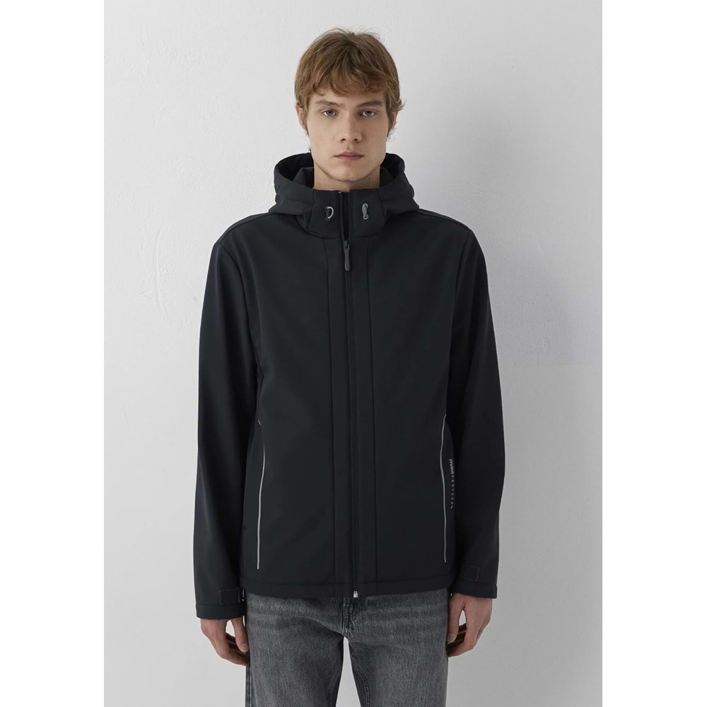 Mavi M0110852-71379 Mavi Su İtici Pro-Tech Water-Replent Kapüşonlu Spandex Erkek Mont