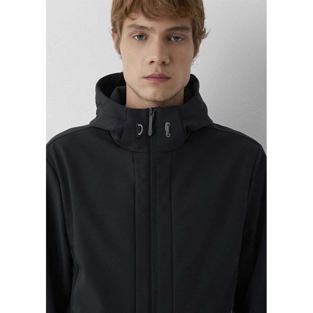 Mavi M0110852-71379 Mavi Su İtici Pro-Tech Water-Replent Kapüşonlu Spandex Erkek Mont