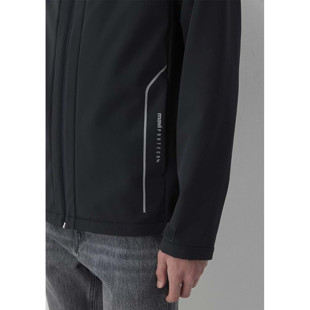 Mavi M0110852-71379 Mavi Su İtici Pro-Tech Water-Replent Kapüşonlu Spandex Erkek Mont