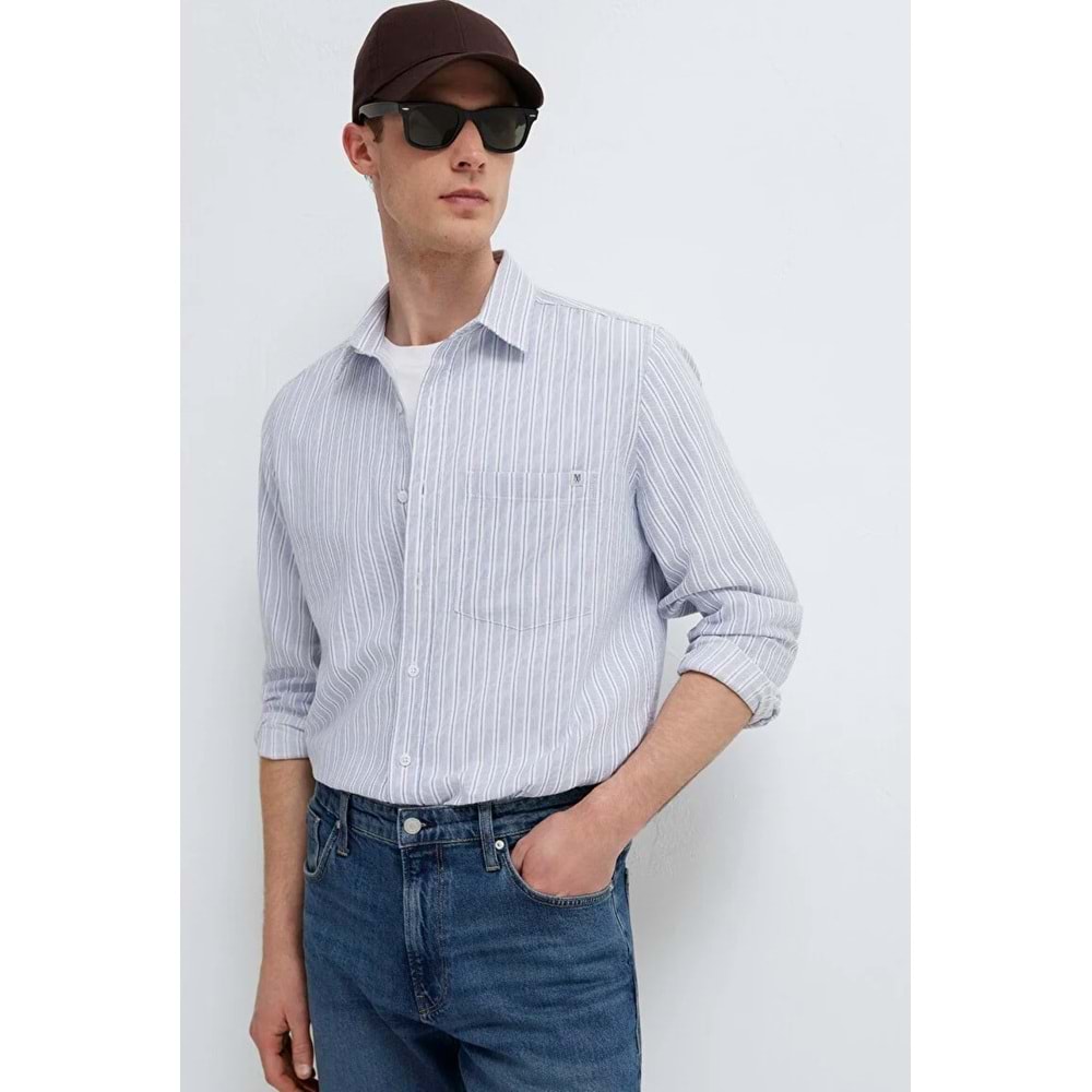 Mavi M0212006-91561 Çizgili Gömlek Regular Fit Erkek Gömlek