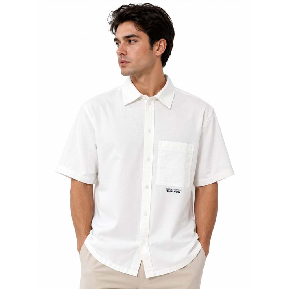 Mavi M0211991-70057 Kısa Kol Gömlek Oversize Erkek Gömlek