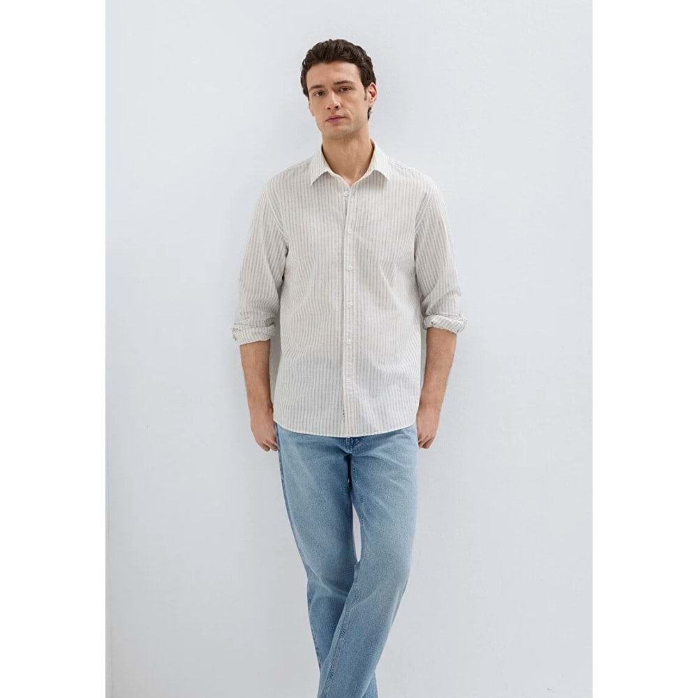 Mavi M0212004-91559 Keten Karışımlı Gömlek Regular Fit Erkek Gömlek