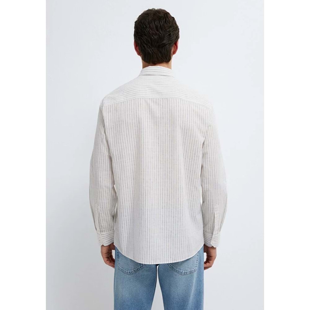 Mavi M0212004-91559 Keten Karışımlı Gömlek Regular Fit Erkek Gömlek