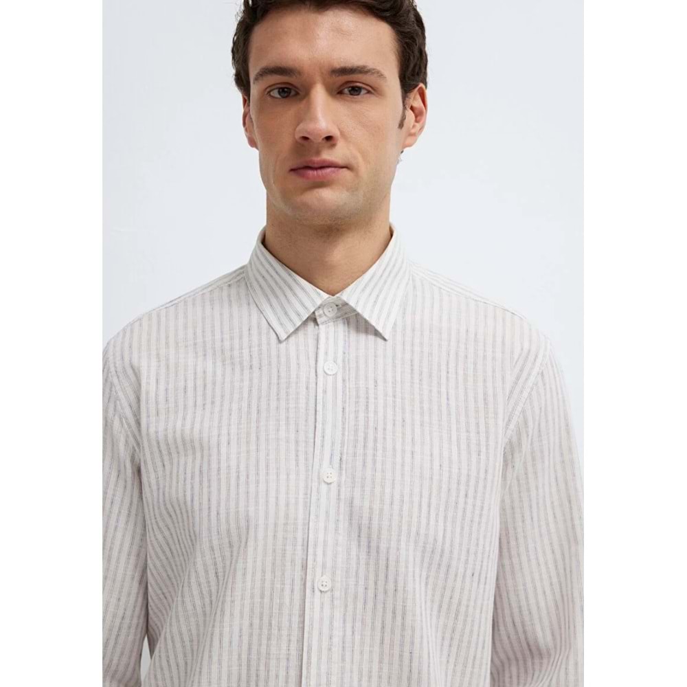 Mavi M0212004-91559 Keten Karışımlı Gömlek Regular Fit Erkek Gömlek