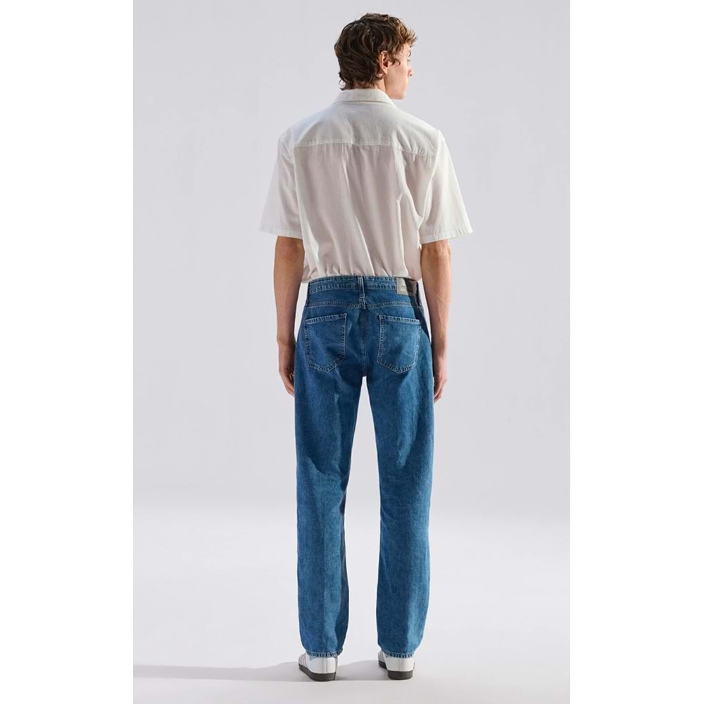 Mavi M0010039-A3297 Lisbon Mavi Mid Blue Edition Linen Jean Pantolon Erkek Kot Pantolon