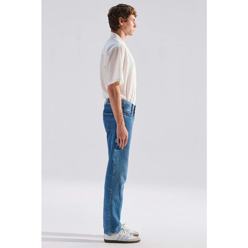 Mavi M0010039-A3297 Lisbon Mavi Mid Blue Edition Linen Jean Pantolon Erkek Kot Pantolon