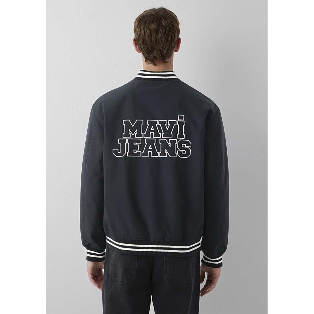 Mavi M0110830-71379 Mavi Jeans Baskılı Siyah Kolej Ceket Erkek Mont