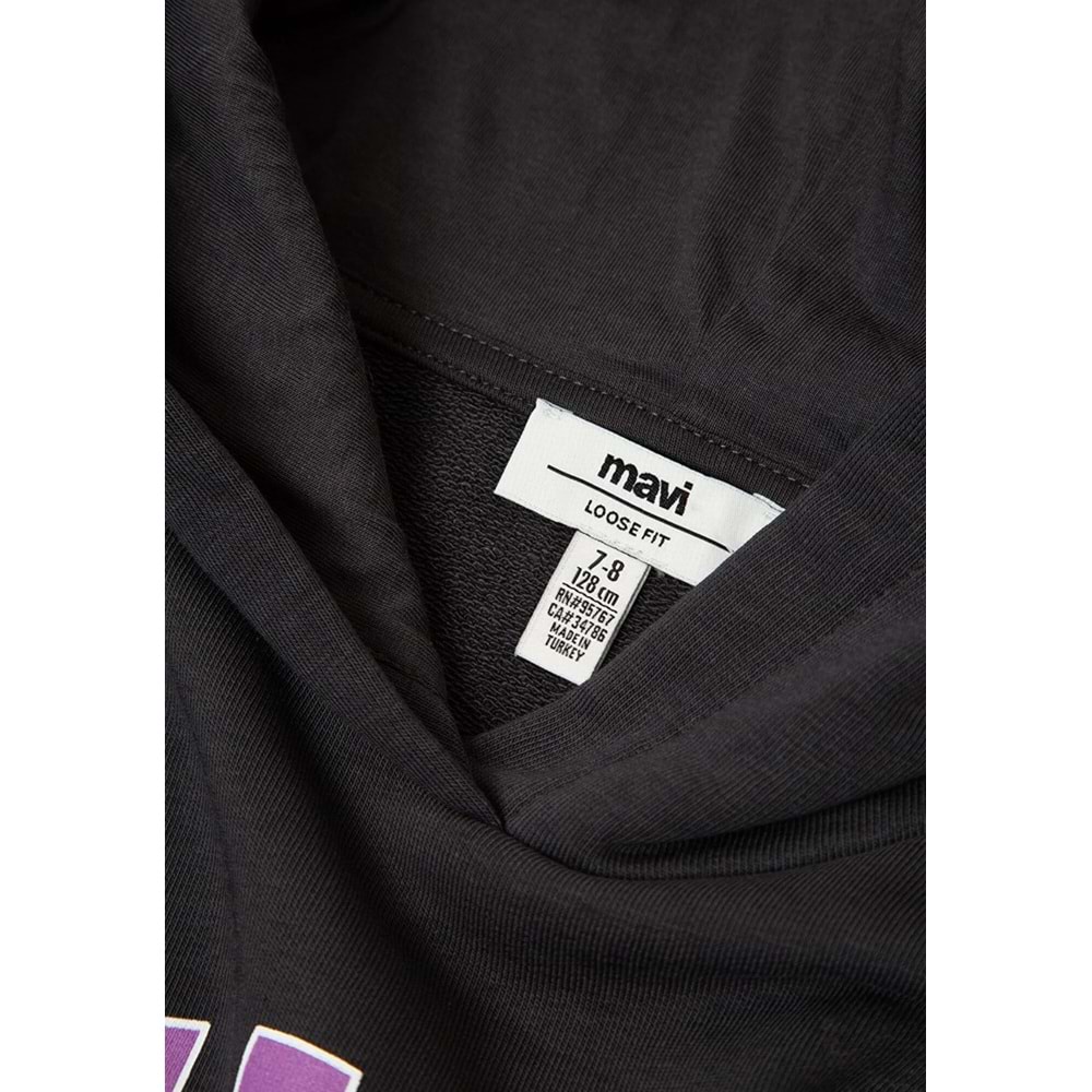 Mavi M7S10179-70087 Mavi Logo Baskılı Kapüşonlu Kız Çocuk Sweatshirt