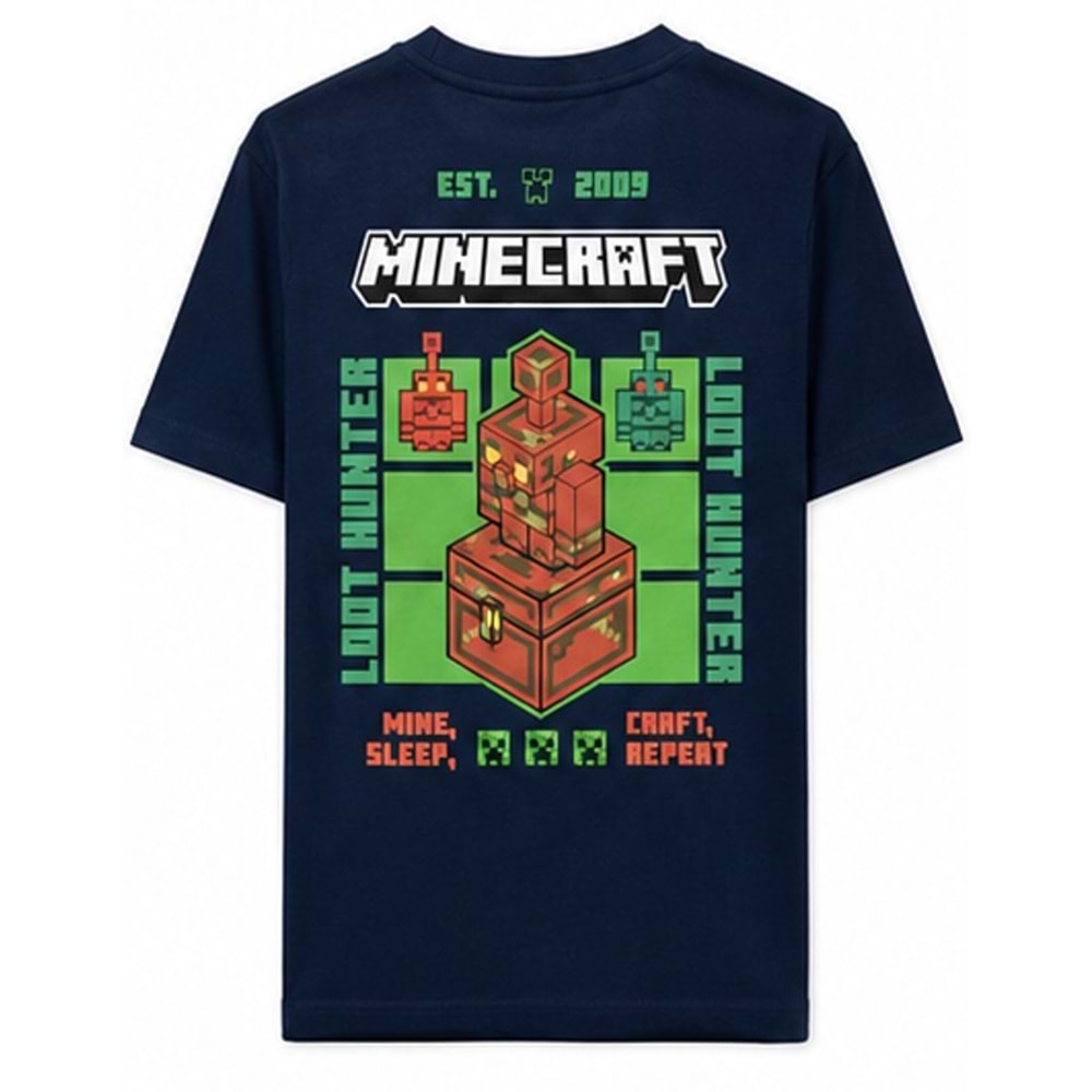 Mavi M6610494-84371 Minecraft Baskılı Erkek Çocuk Tişört
