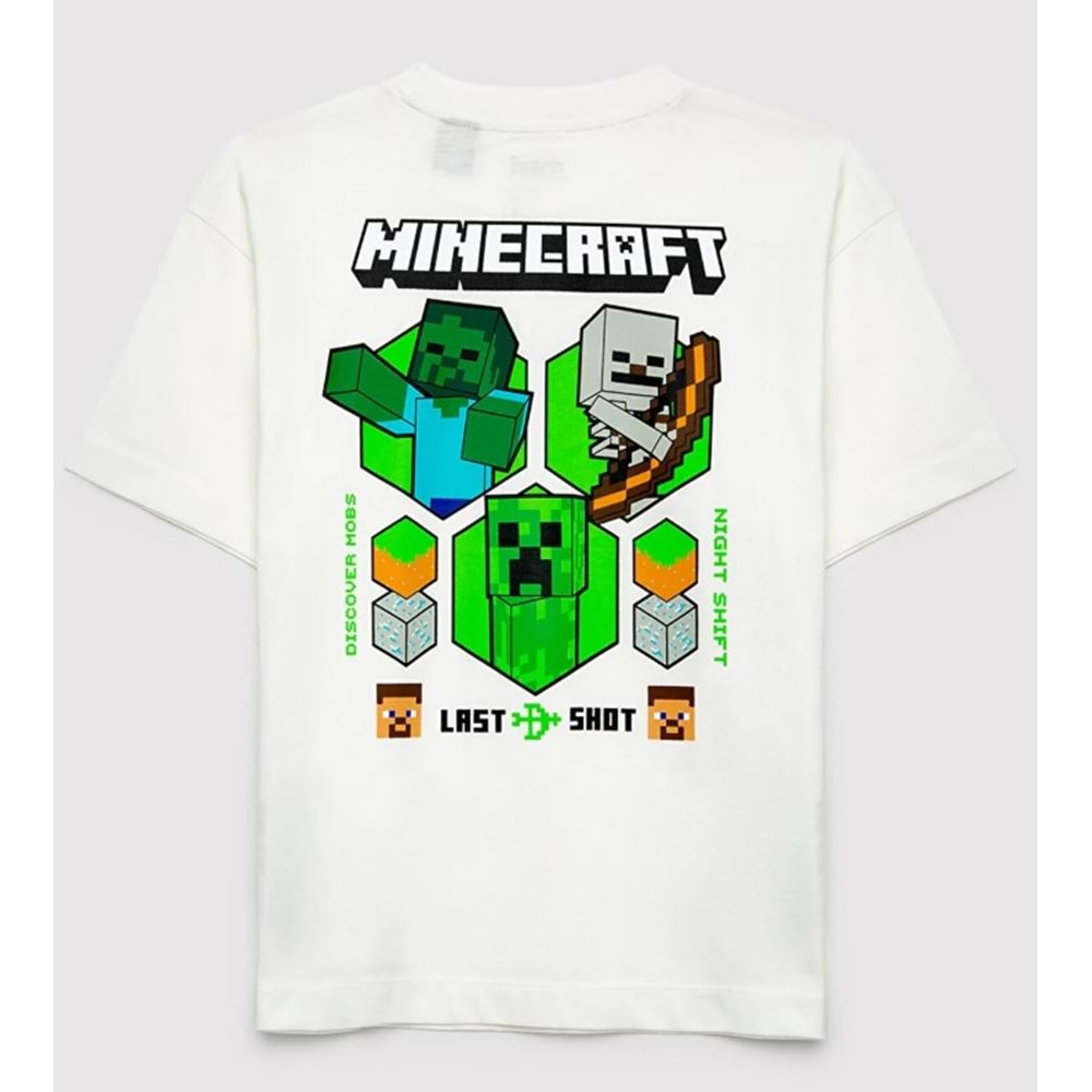 Mavi M6610492-70057 Minecraft Baskılı Erkek Çocuk Tişört