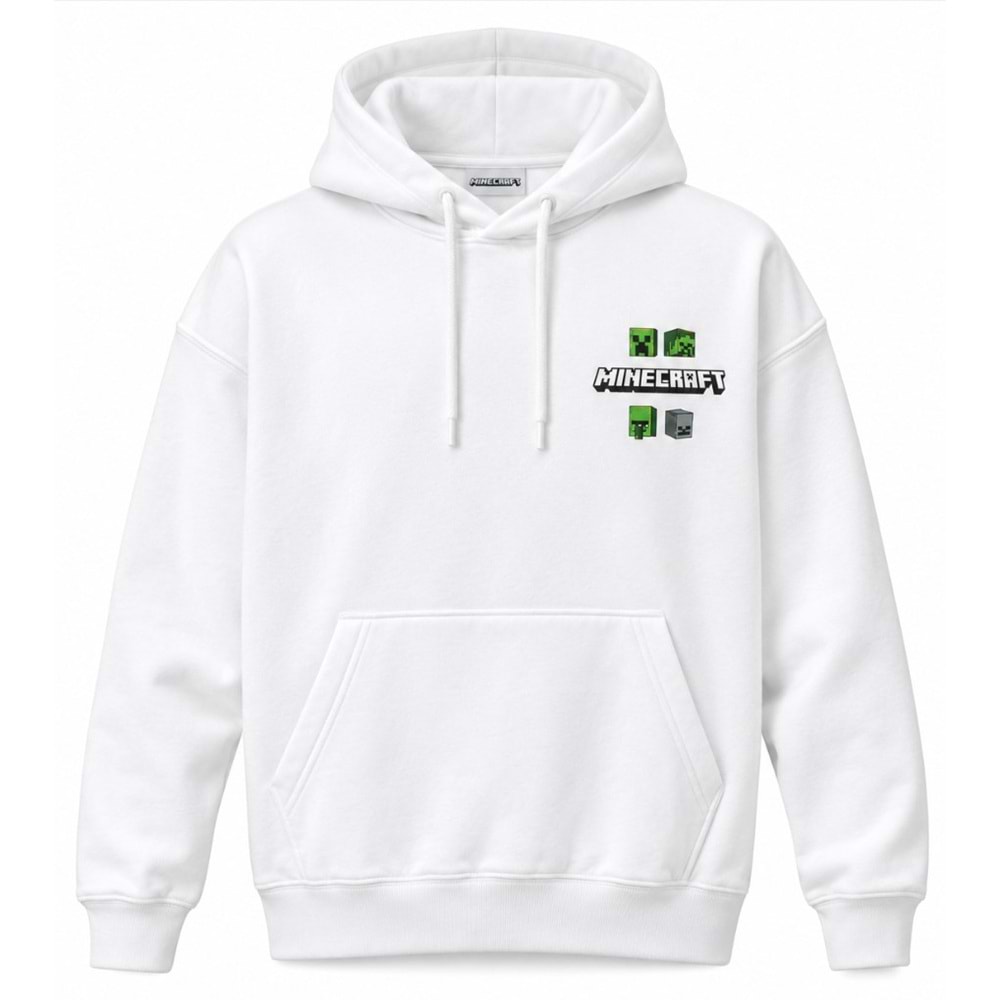 Mavi M6S10189-70057 Minecraft Baskılı Kapüşonlu Çocuk Sweatshirt