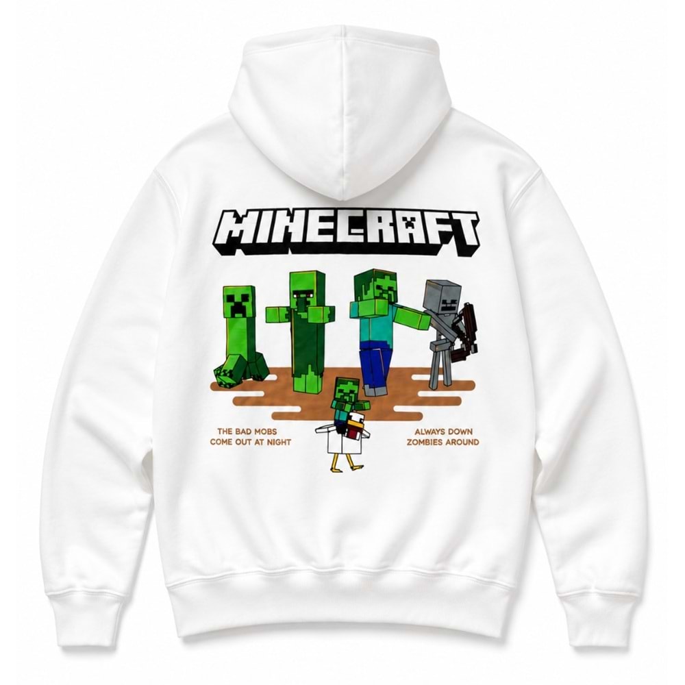 Mavi M6S10189-70057 Minecraft Baskılı Kapüşonlu Çocuk Sweatshirt