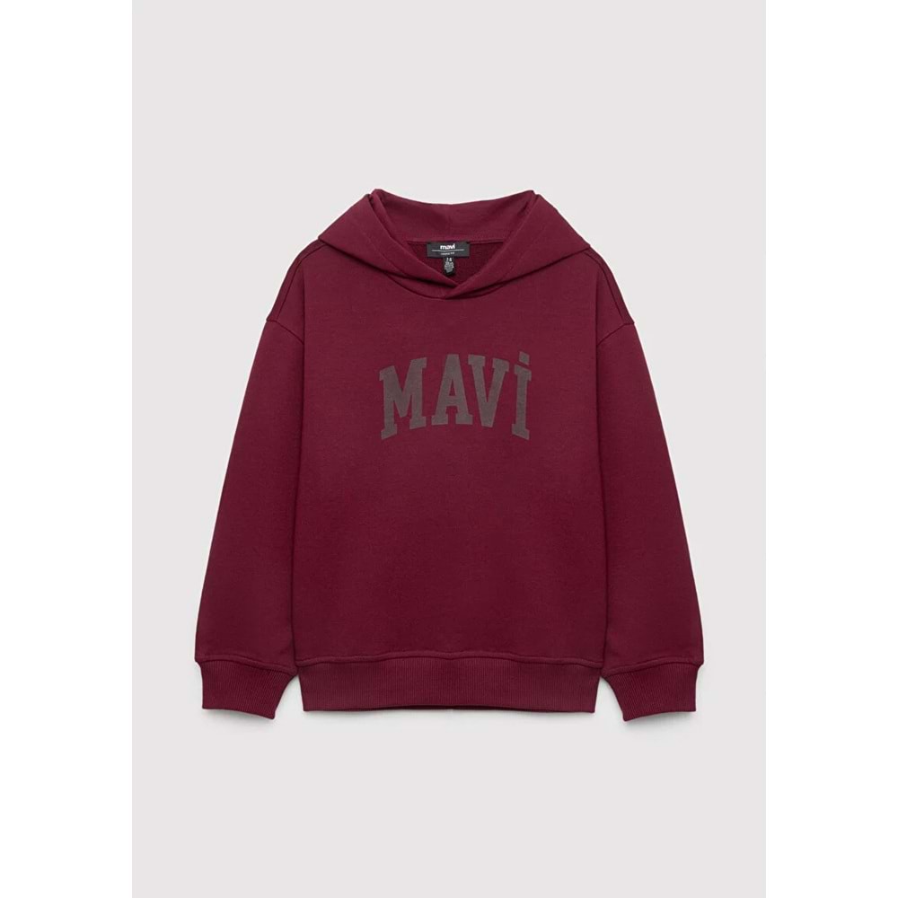 Mavi M6S10143-70394 Mavi Logo Baskılı Kapüşonlu Çocuk Sweatshirt