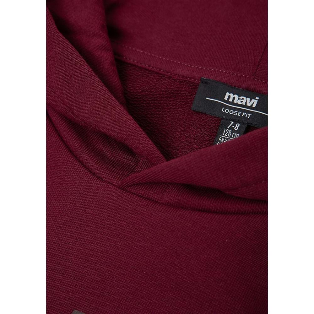 Mavi M6S10143-70394 Mavi Logo Baskılı Kapüşonlu Çocuk Sweatshirt