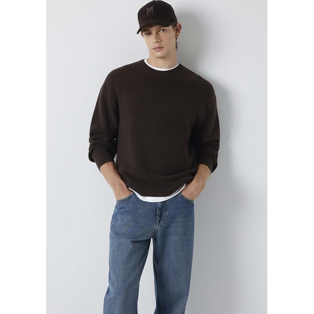 Mavi M0710439-70219 Mavi Bisiklet Yaka Kazak Erkek Sweatshirt