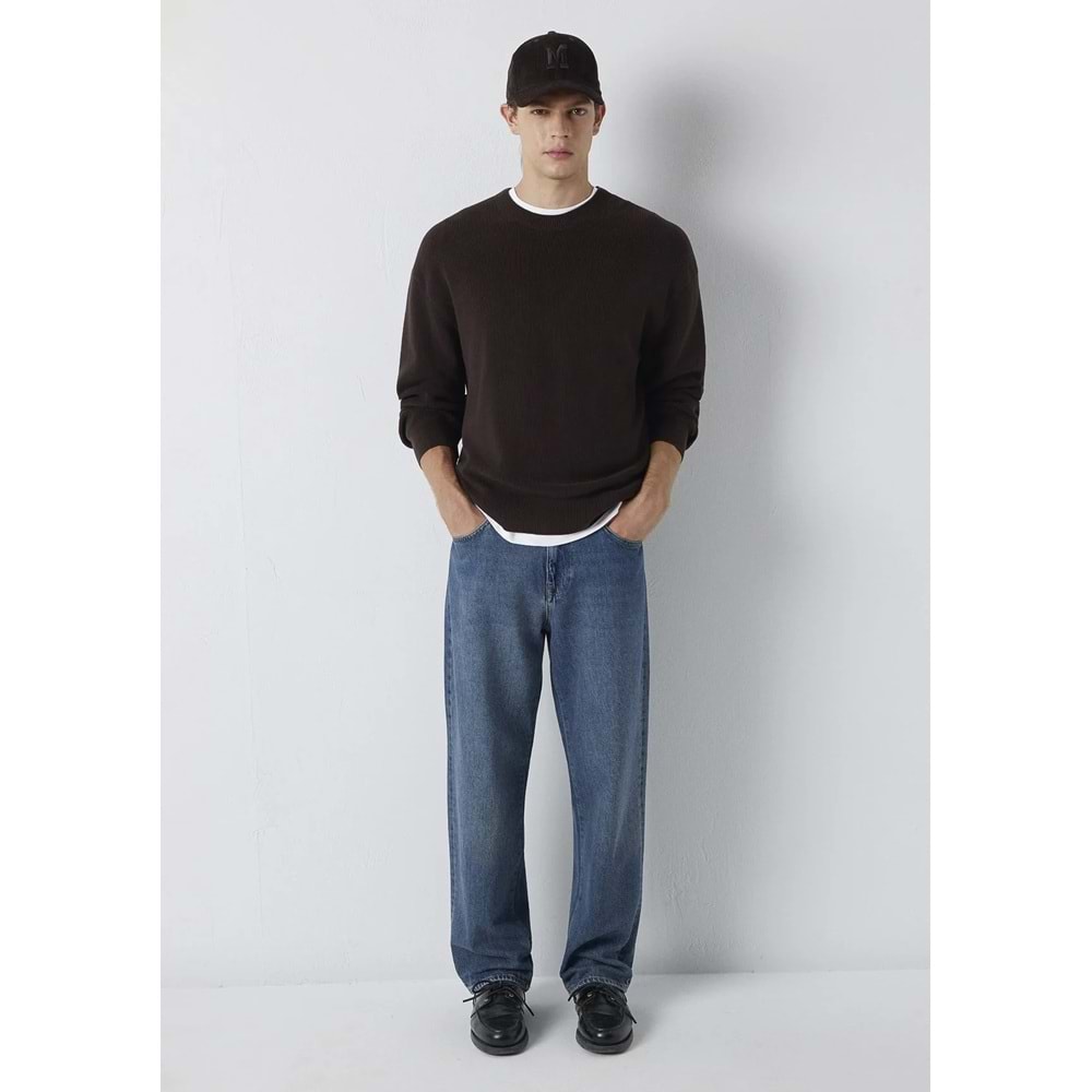 Mavi M0710439-70219 Mavi Bisiklet Yaka Kazak Erkek Sweatshirt