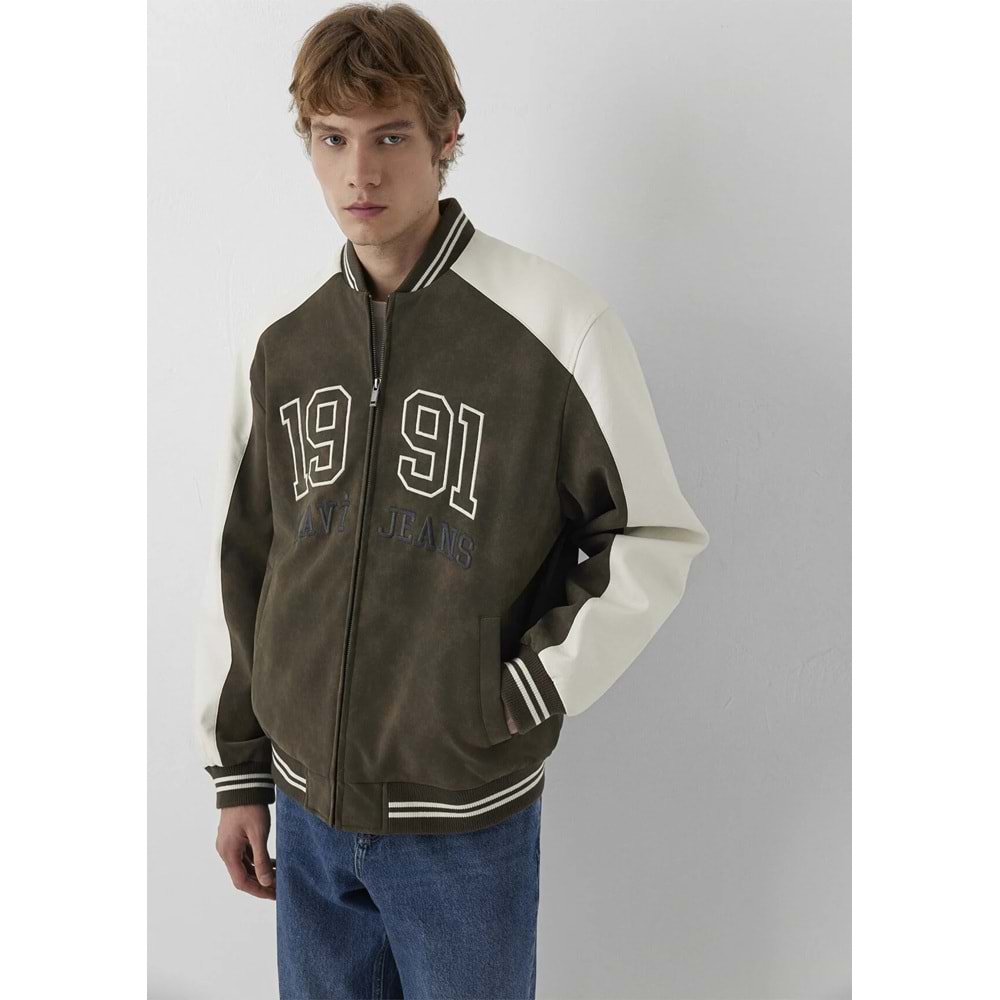 Mavi M0110724-71542 Mavi Jeans Nakışlı Suni Süet Ceket Erkek Mont