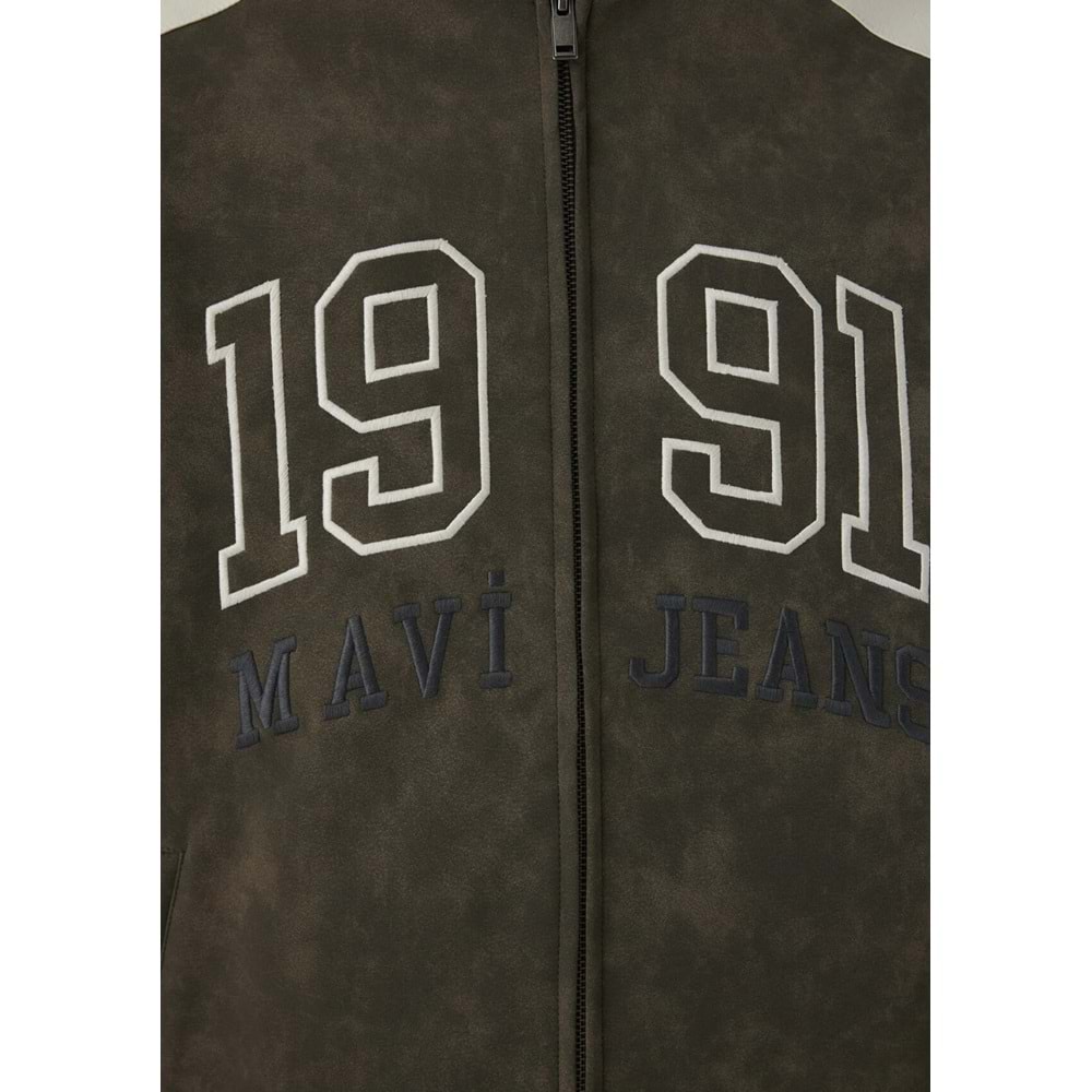 Mavi M0110724-71542 Mavi Jeans Nakışlı Suni Süet Ceket Erkek Mont