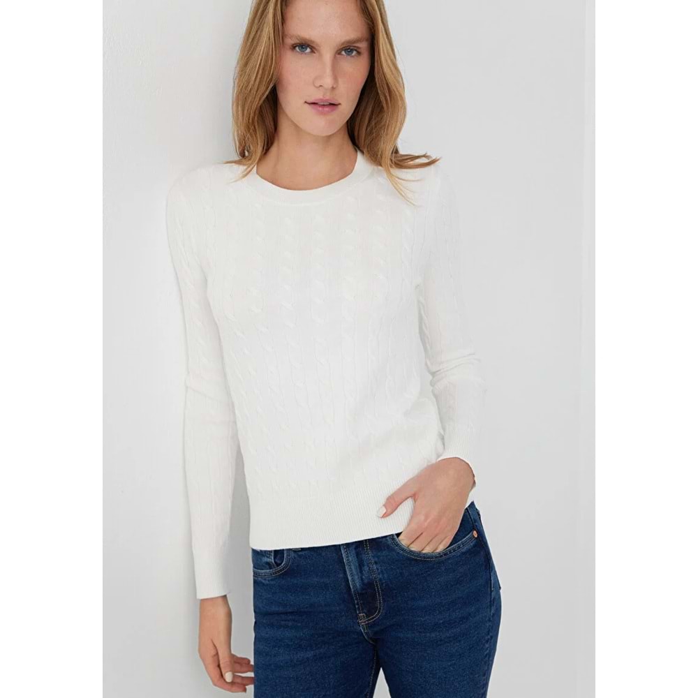 Mavi M1710910-70057 Mavi Burgu Desenli Kazak Kadın Sweatshirt