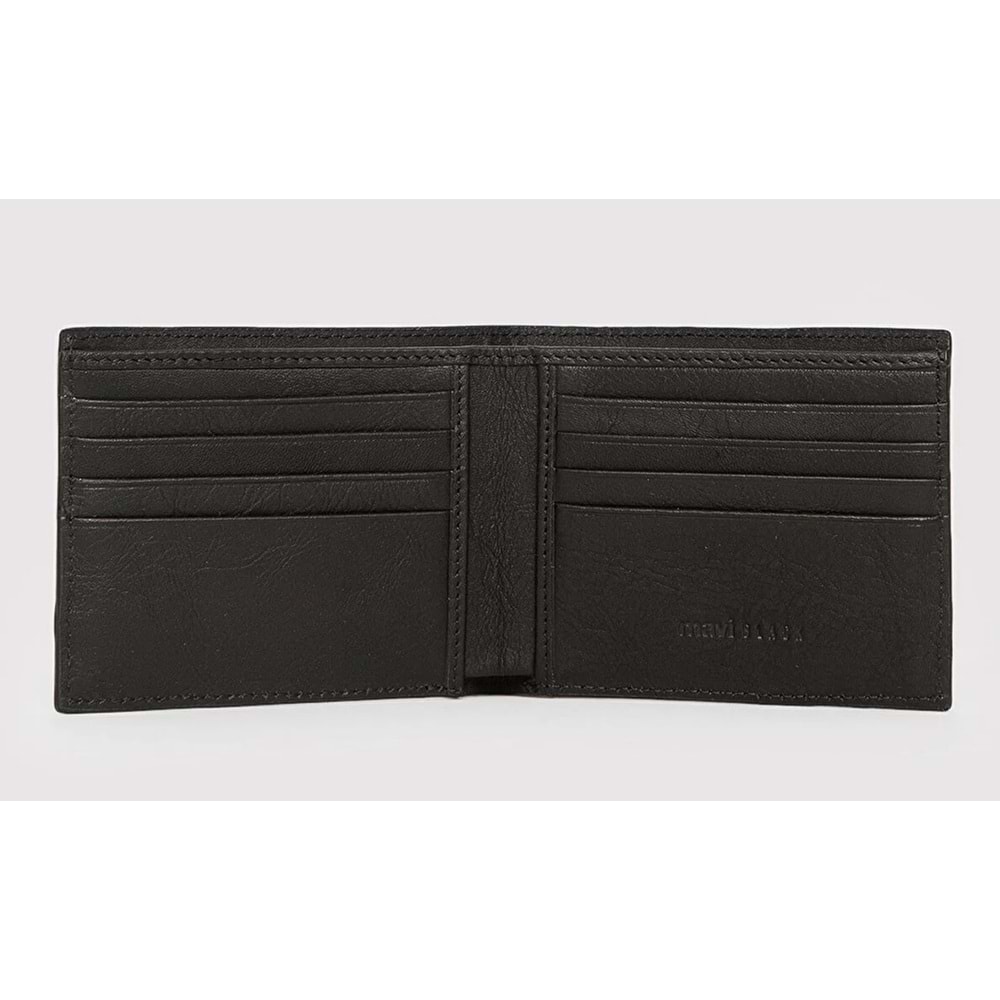 Mavi M0912365-900 Mavi Black Hakiki Deri Cüzdan