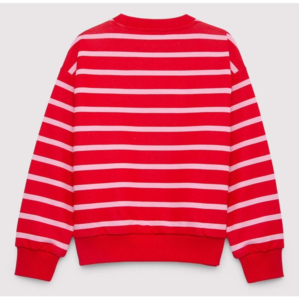 Mavi M7S10038-88044 Logo Baskılı Çizgili Kız Çocuk Sweatshirt