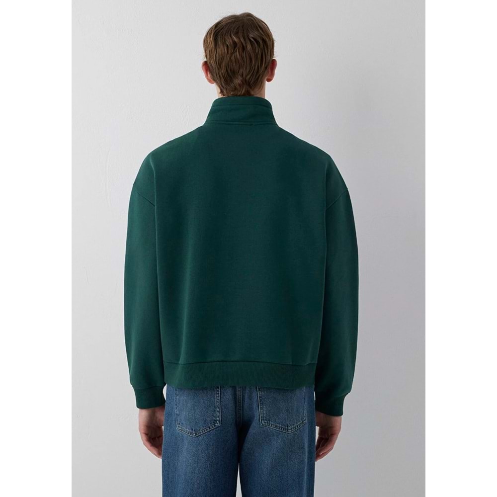 Mavi M0S10208-85173 Mavi Logo Baskılı Yarı Fermuarlı Erkek Sweatshirt