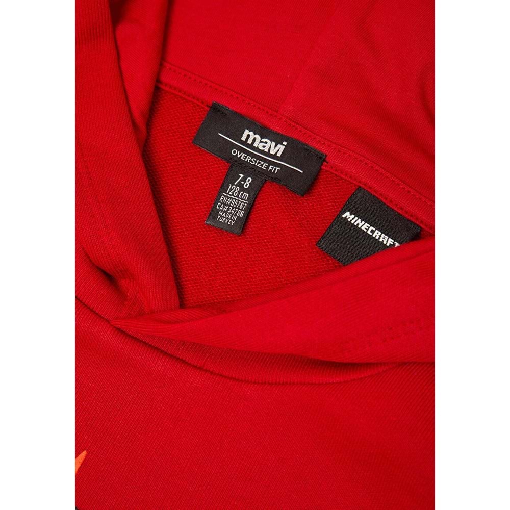 Mavi M6S10188-80638 Minecraft Baskılı Kapüşonlu Çocuk Sweatshirt