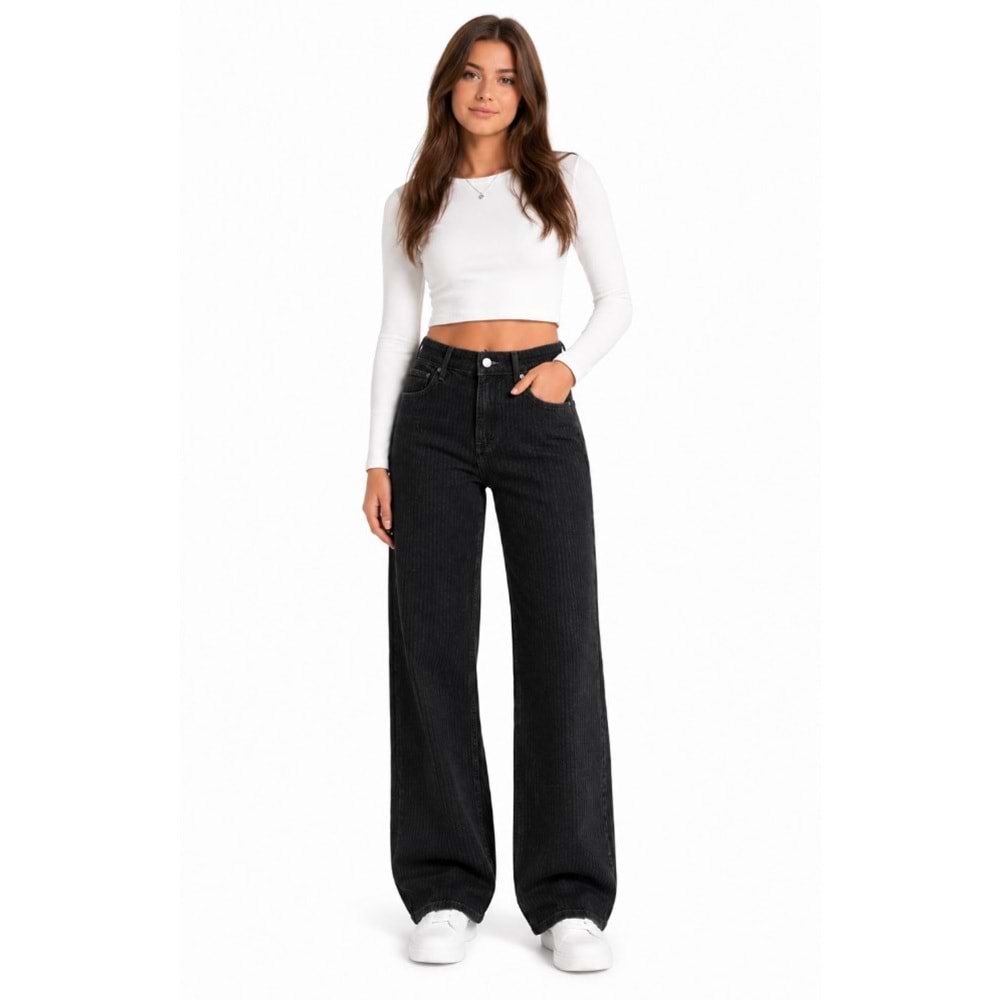Mavi M1010600-A3668 Dokuma Pantolon Bol Kesim Düz Paça Jean Kadın Kot Pantolon