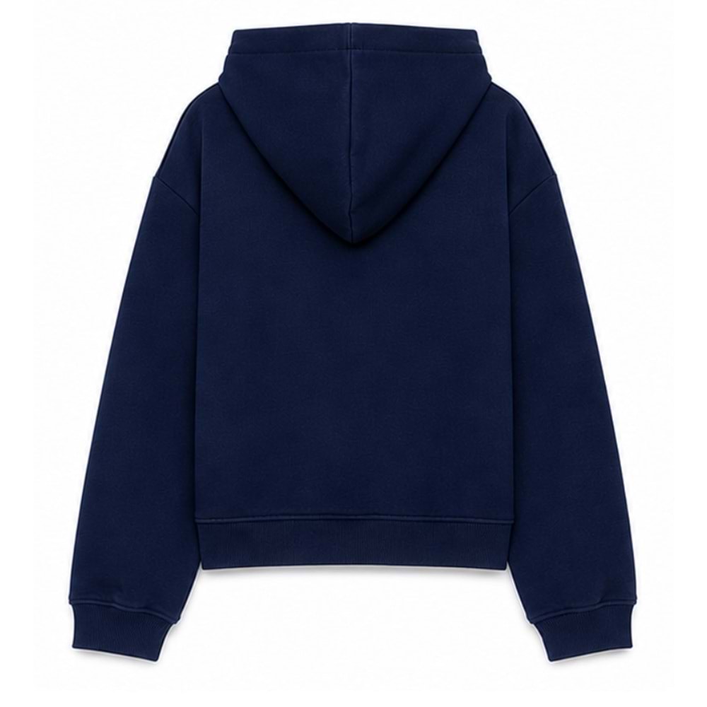 Mavi M7S10188-84371 Mavi Baskılı Kapüşonlu Fermuarlı Kız Çocuk Sweatshirt