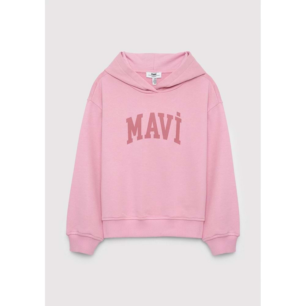 Mavi M7S10147-71015 Mavi Logo Baskılı Kapüşonlu Kız Çocuk Sweatshirt