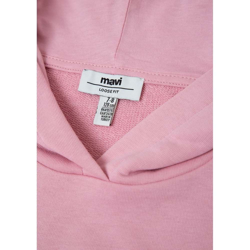Mavi M7S10147-71015 Mavi Logo Baskılı Kapüşonlu Kız Çocuk Sweatshirt