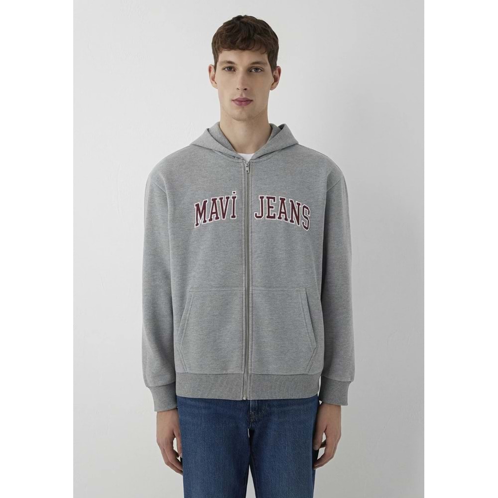 Mavi M0S10642-80018 Mavi Jeans Logo Nakışlı Fermuarlı Sweatshirt