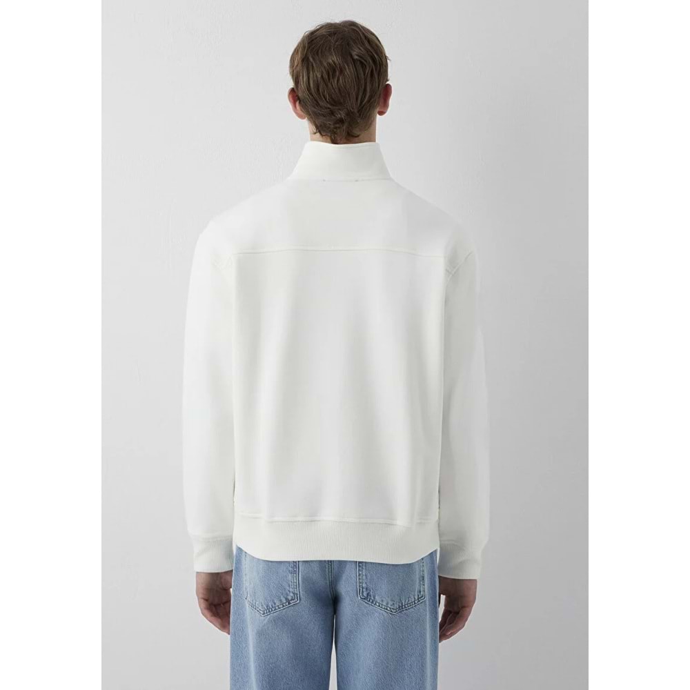 Mavi M0S10613-70057 Mavi Patch Logo Nakışlı Yarı Fermuarlı Erkek Sweatshirt