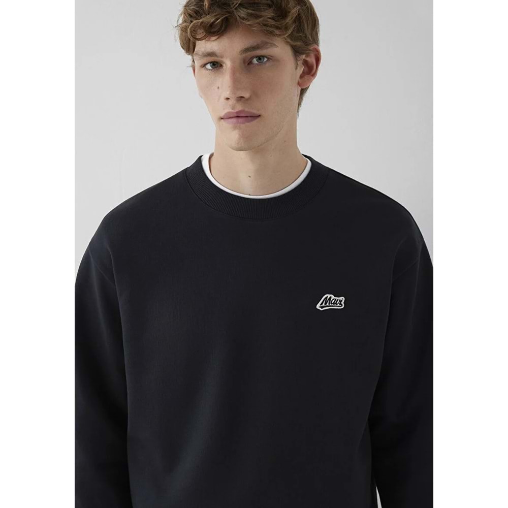 Mavi M0S10611-80022 Mavi Patch Nakışlı Erkek Sweatshirt