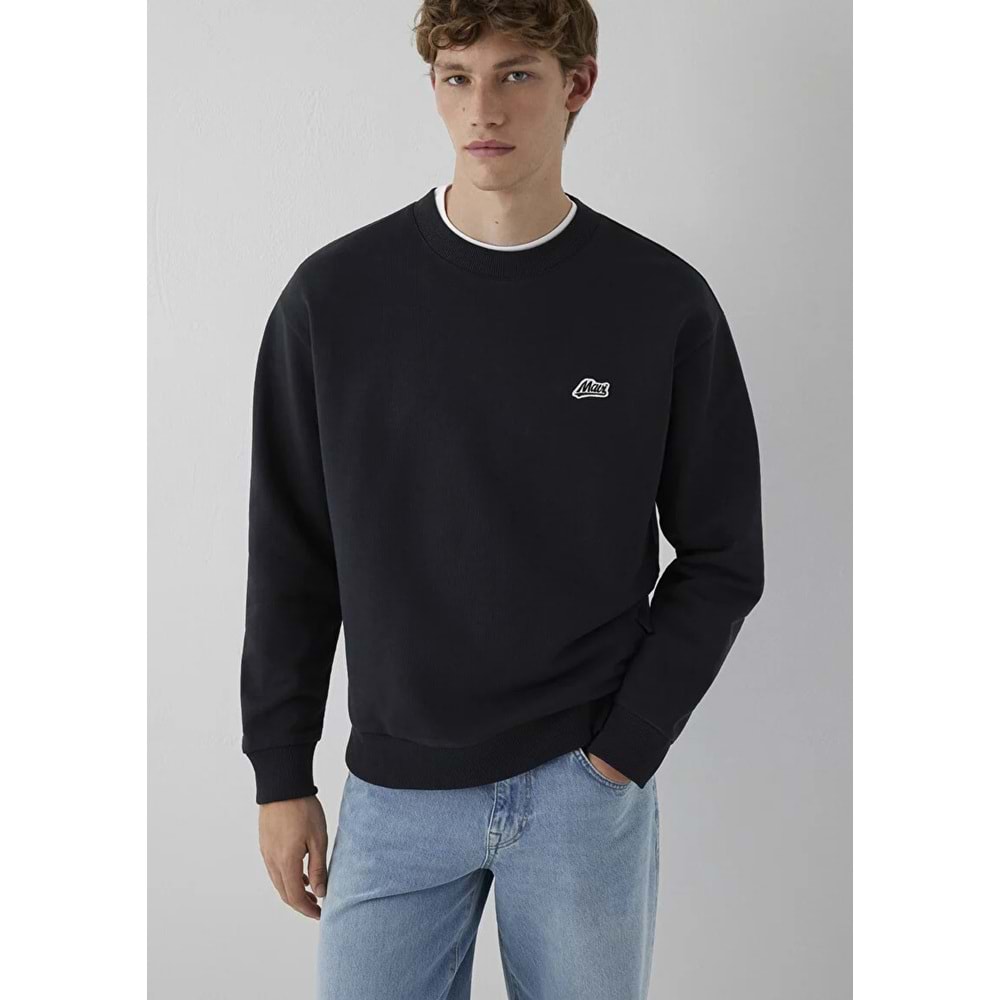 Mavi M0S10611-80022 Mavi Patch Nakışlı Erkek Sweatshirt